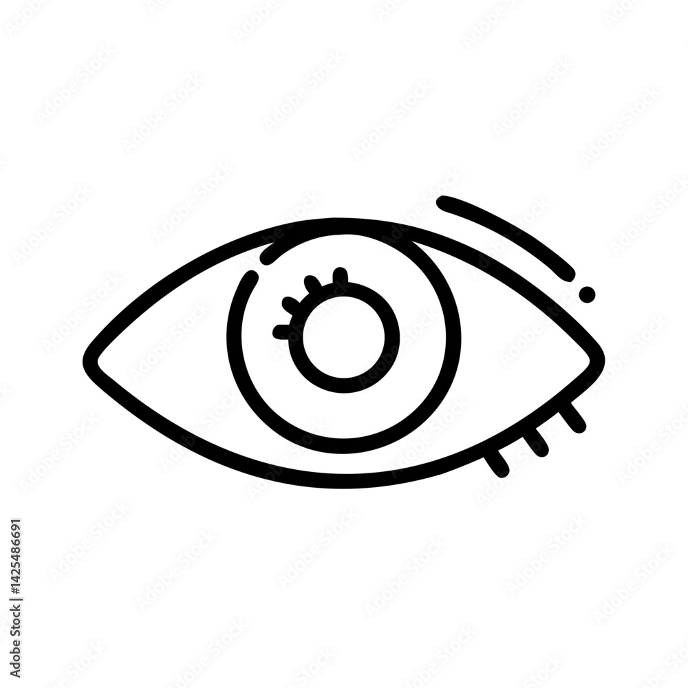 Poster unique line drawing of an eye with a simple design that emphasizes features and details, perfect for