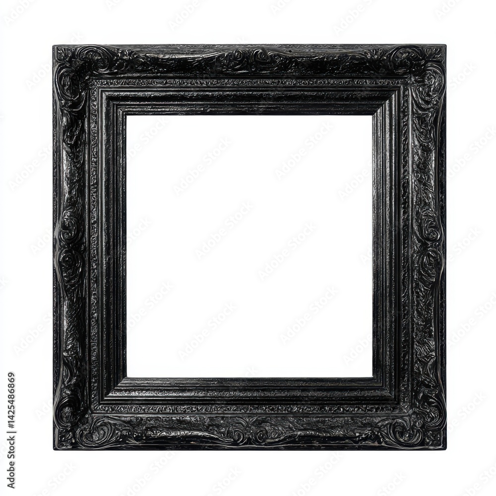 Poster ornate square frame empty space isolated on white background