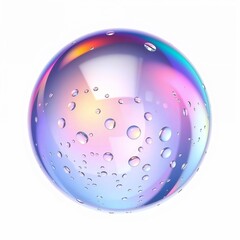 Abstract Colorful Orb with Water Droplets