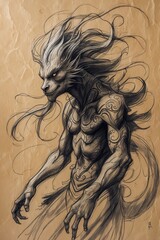 Fototapeta premium Blood and ghosts are two common themes in horror and supernatural stories. Blood, often symbolizing life, death, and violence, is frequently depicted in rituals, curses, and vampire lore. It represent