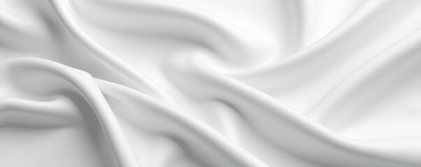 Obraz premium Pure white silk, luxurious drape, elegant folds, simple, background