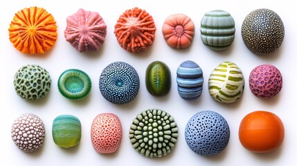 vibrant collection of colorful sea urchins and exotic marine life for marine biology and underwater photography