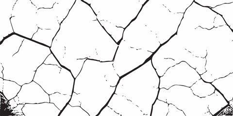 White Surface Texture In Pieces.Grey plaster facade house wall with dark cracks.White black grey concrete wall, floor with cracks, texture background, cracked paint