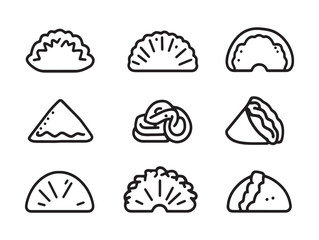 Empanada Delicious Handcrafted Snack Line Art Illustration