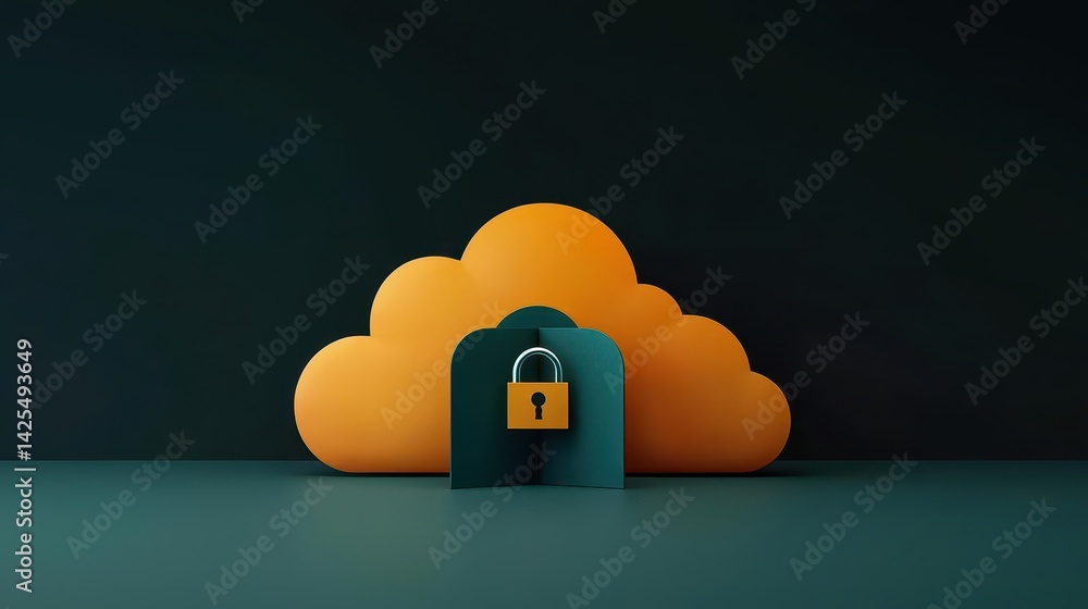 Aufkleber cloud storage with data protection management. secure cloud systems with encrypted pathways, radiant