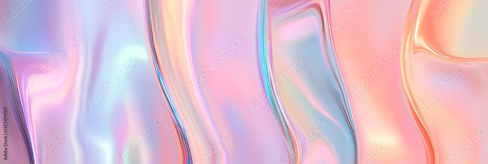 Poster abstract pastel background with iridescent liquid texture effect and elegant flow