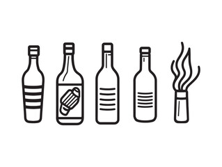 Minimalist line art of fonio cereal plant drawing