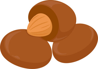 illustration chocolate almond candy
