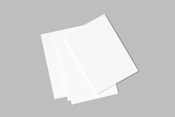 White realistic blank paper page. Vector sheet paper A4 format with shadows. A4 Flyer blank mockup
