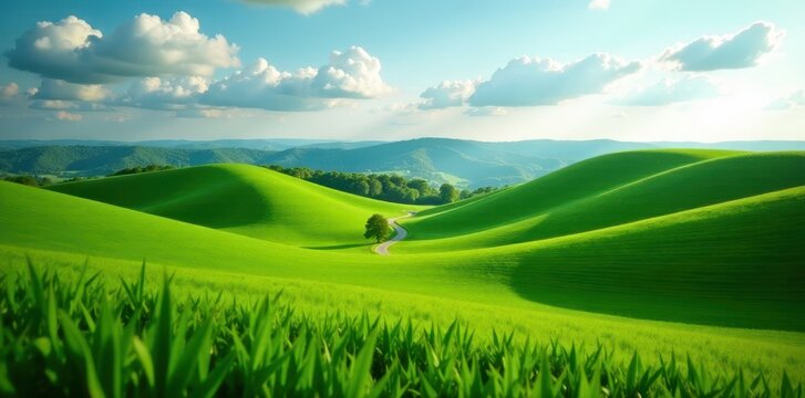 Fast-paced hyperlapse of rolling Kentucky hills, vibrant green fields , usa, timelapse