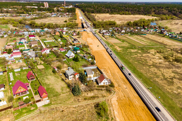 Reconstruction of the federal highway M-3 near the village of Spas-Zagorye, Kaluga region, Russia....