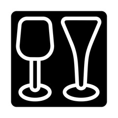 Beverage Glasses Solid Icon