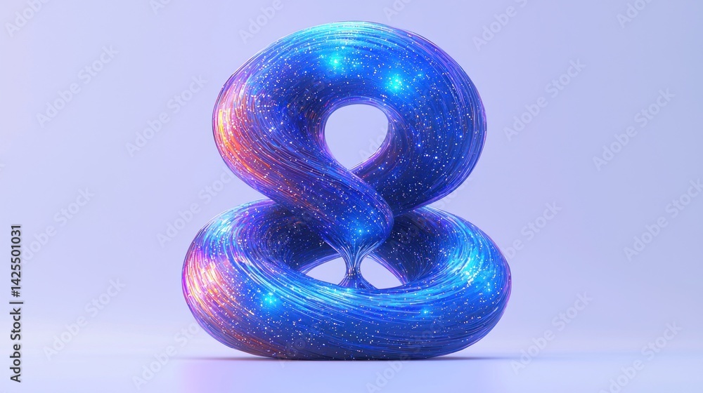 Poster luminous abstract form: a 3d render of a glowing, intertwined structure