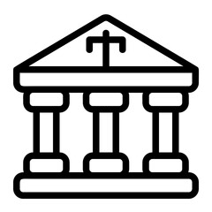Courthouse Line Icon