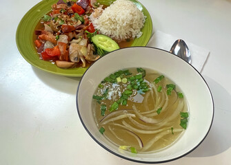 Com Duy Ga Chua Ngot and Vietnamese soup