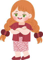 cute cartoon girl wear kebaya for kartini day