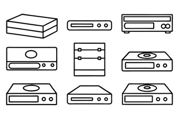 Obraz premium optical drive line art drawing of computer hardware