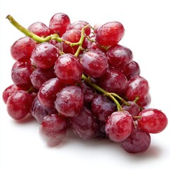 Fototapeta premium Fresh red grapes with water drops isolated on white background