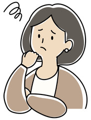 困っている/焦っている人　オフィスの女性のイラスト