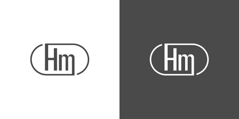  Letter HM Logo Design