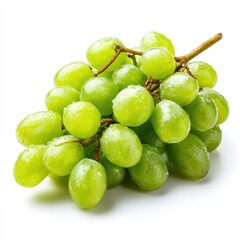 Fresh green grapes closeup isolated isolated on white background