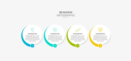 Business process infographic template. Circle design with 4 options or steps. Vector illustration graphic design