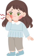 cute girl having toothache