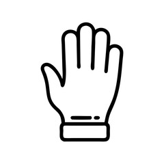 Obraz premium Mechanic's glove vector icon, line art, black and white, for industrial design