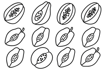 papaya line art vector image for stylish wall art