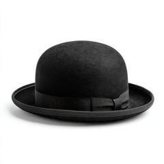 Black bowler hat fashion headwear isolated on white background