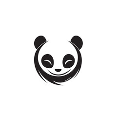 Panda head vector illustration in minimalist and modern silhouette style, isolated on white background.
