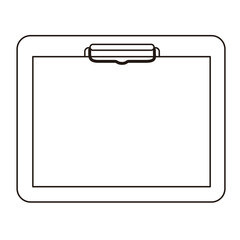 使い勝手の良いシンプルなタッチのカルテ、クリップボード＿横向き＿モノクロ
