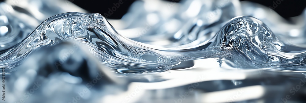 Poster crystal clear water surface rippling with subtle waves in abstract design