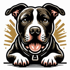 pit bull dog vector illustration 