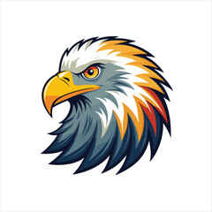 Obraz premium Fierce Bald Eagle Head Mascot Illustration – American Symbol, Strength, Wildlife Bird Vector Design