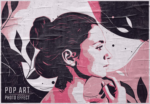 Natural Pop Art Style Photo Effect Mockup