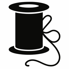 Thread icon black vector on white background.