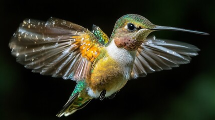 A high speed photographic capture of a hummingbird in motion