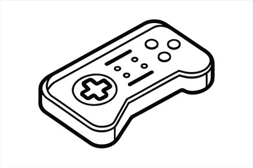 Line Style Vector Icon of Gaming Remote for App Interface