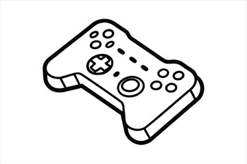 Line Art Gaming Remote Vector – Tech Symbol for Game Projects