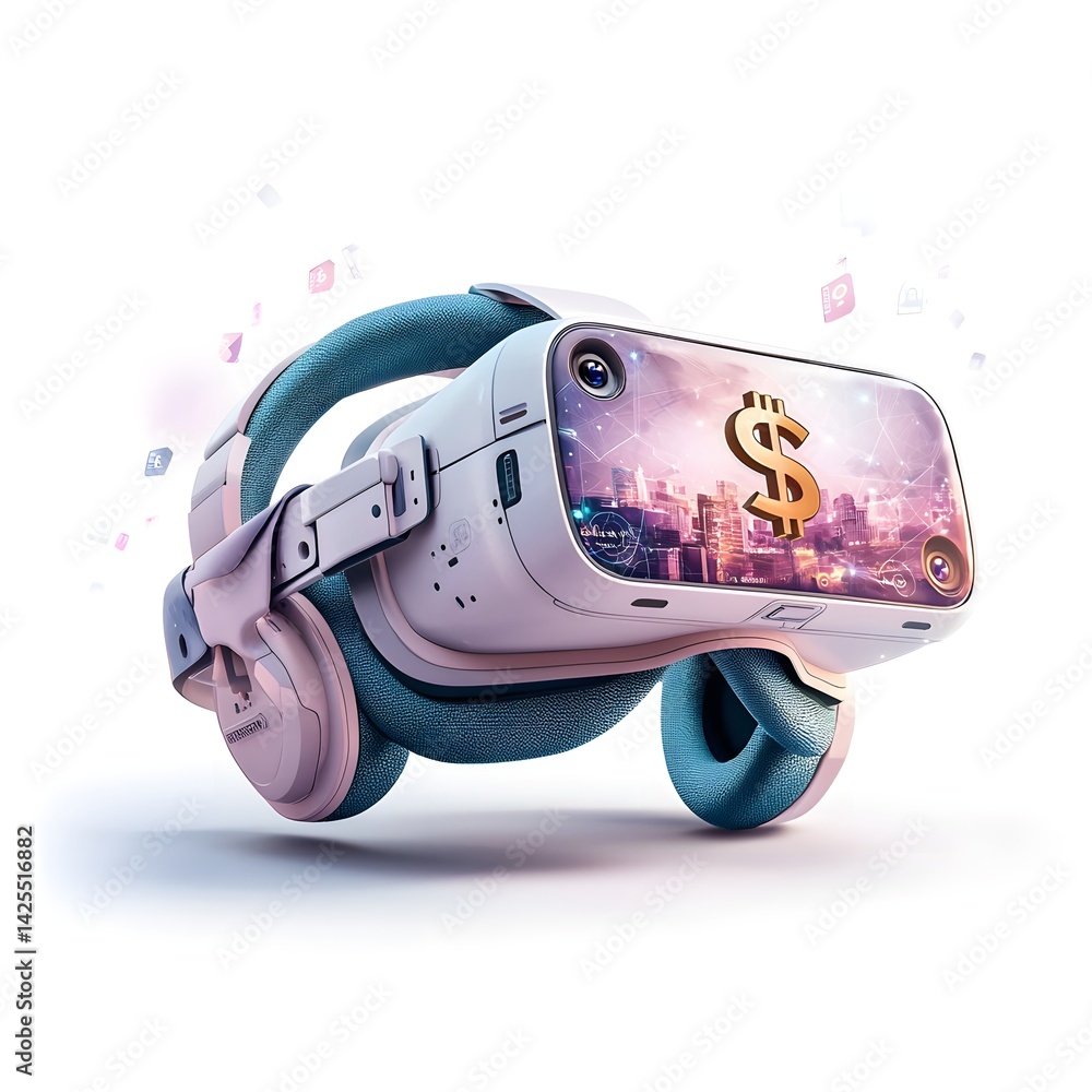 Poster sleek and modern virtual reality headset with advanced features for an immersive and captivating ent