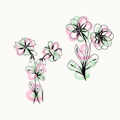 Elegant Watercolor Floral Design with Pink and Green Hues
