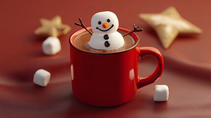 snowman with a cup of coffee