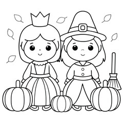 Cute Princess Coloring pages For Kids