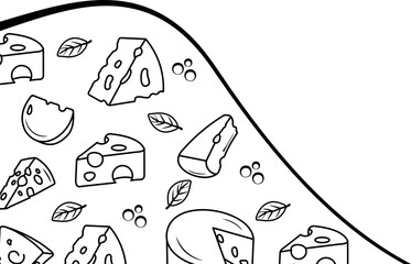Cheese Sketch Line Art Corner