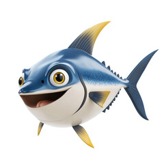 Cartoon fish character swimming joyfully with vibrant colors showcasing humor and playfulness