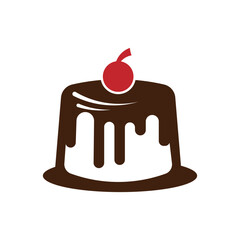 pudding logo icon illustration flat