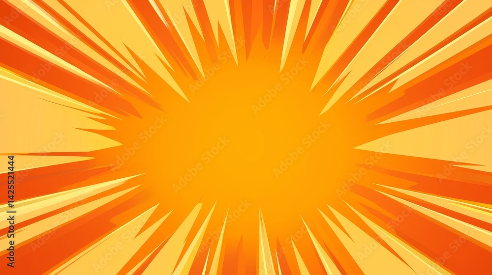 Poster vibrant yellow explosion background creating an energetic atmosphere with clean shape and visual bur