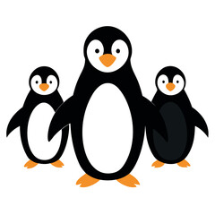 Obraz premium Separately-set-of-penguin-birds silhouette-vector 