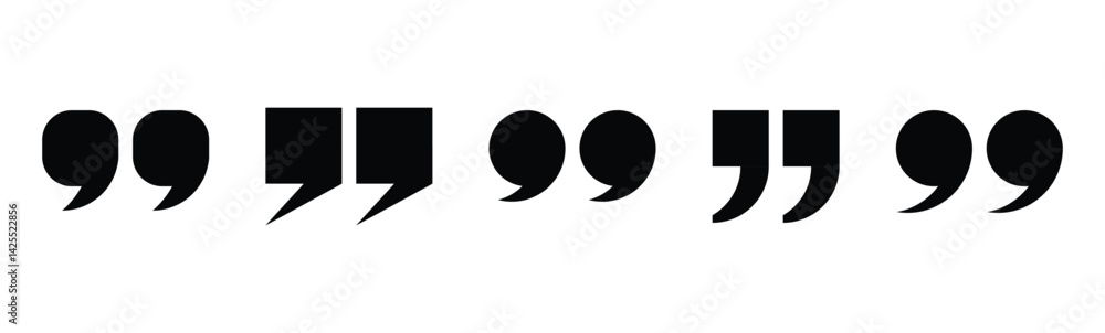 Fototapete quotation mark icon. quotation mark isolated vector set. comma quotation mark on white background